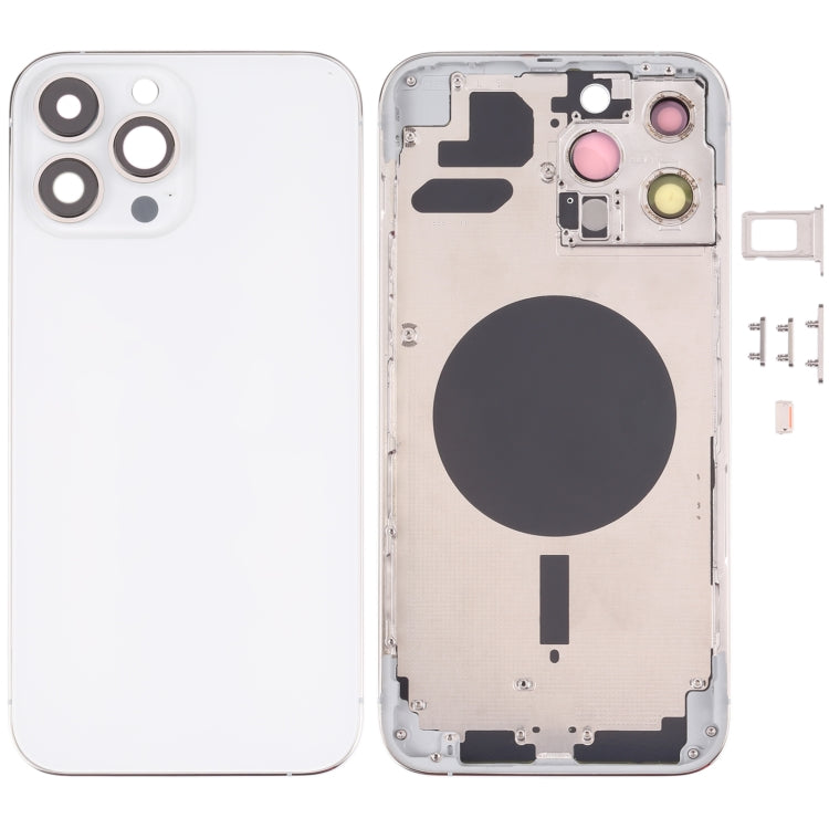 Back Housing Cover with SIM Card Tray & Side Keys & Camera Lens for iPhone 13 Pro Max, For iPhone 13 Pro Max(with SIM Card Tray), For iPhone 13 Pro Max (with SIM Card Tray), For iPhone 13 Pro Max For iPhone 13 Pro Max (with SIM Card Tray) White