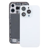 For iPhone 16 Pro Max Glass Original Battery Back Cover with Camera Lens Cover White