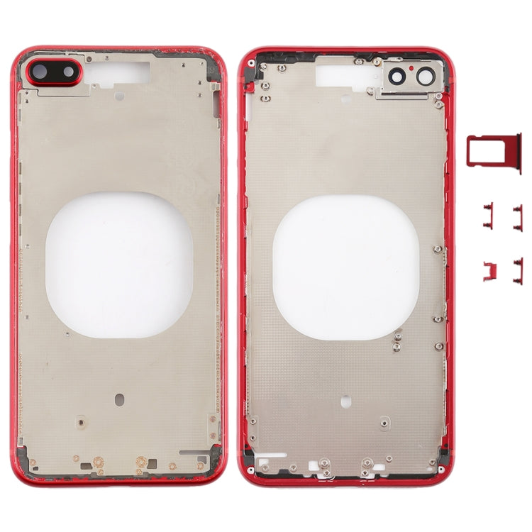 Transparent Back Cover with Camera Lens & SIM Card Tray & Side Keys for iPhone 8 Plus, For iPhone 8 Plus (Transparent Back), For iPhone 8 Plus (Transparent White), For iPhone 8 Plus(Transparent Gold), For iPhone 8 Plus(Transparent Red) For iPhone 8 Plus(Transparent Red) Red