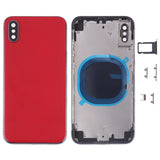 Back Housing Cover with SIM Card Tray & Side keys for iPhone X, For iPhone X(with SIM Card Tray), For iPhone X (Camera Lens+Side Keys), For iPhone X with Side keys, For iPhone X with Camera Lens For iPhone X(with SIM Card Tray) Red