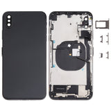 Battery Back Cover Assembly (with Side Keys & Speaker Ringer Buzzer & Motor & Camera Lens & Card Tray & Power Button + Volume Button + Charging Port + Signal Flex Cable & Wireless Charging Module) for iPhone XS Max, For iPhone XS Max (Full Assembly)   ... For iPhone XS Max Black