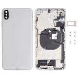 Battery Back Cover Assembly (with Side Keys & Speaker Ringer Buzzer & Motor & Camera Lens & Card Tray & Power Button + Volume Button + Charging Port + Signal Flex Cable & Wireless Charging Module) for iPhone XS Max, For iPhone XS Max (Full Assembly)   ... For iPhone XS Max (Full Assembly) White