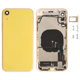 Battery Back Cover Assembly (with Side Keys & Speaker Ringer Buzzer & Motor & Camera Lens & Card Tray & Power Button + Volume Button + Charging Port + Signal Flex Cable & Wireless Charging Module) for iPhone XR, For iPhone XR (Full Assembly)           ... For iPhone XR (Assembly) Yellow
