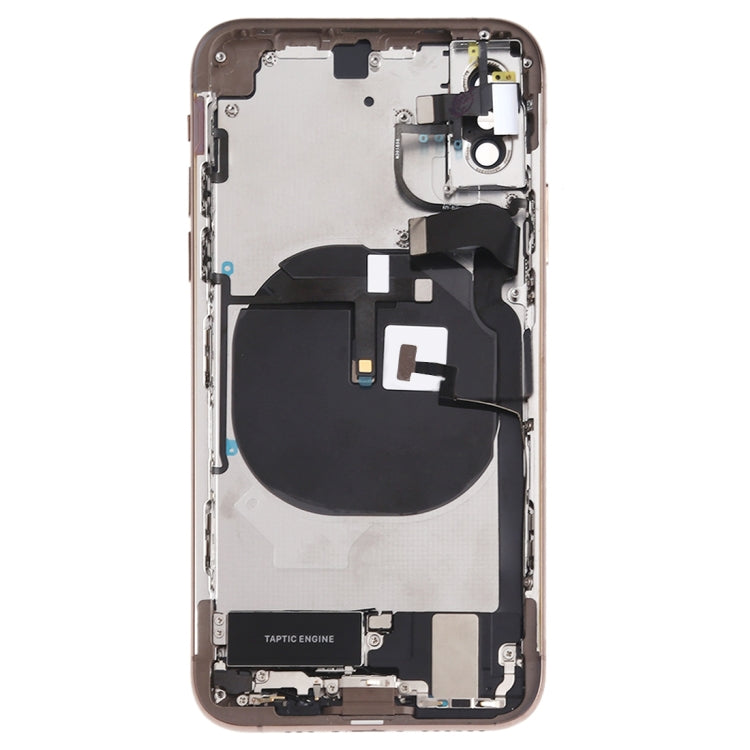 Battery Back Cover Assembly (with Side Keys & Speaker Ringer Buzzer & Motor & Camera Lens & Card Tray & Power Button + Volume Button + Charging Port + Signal Flex Cable & Wireless Charging Module) for iPhone XS, For iPhone XS (Full Assembly)           ...