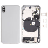 Battery Back Cover Assembly (with Side Keys & Speaker Ringer Buzzer & Motor & Camera Lens & Card Tray & Power Button + Volume Button + Charging Port + Signal Flex Cable & Wireless Charging Module) for iPhone XS, For iPhone XS (Full Assembly)           ... For iPhone XS (Full Assembly) White