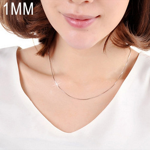 1MM Personality Fashion Silver Plated Snake Bone Chain(Silver length:30 inch), length:30 inch