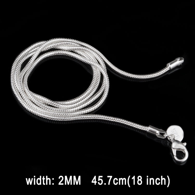 2MM Personality Fashion Silver Plated Snake Bone Chain(Silver length:18 inch), length:18 inch