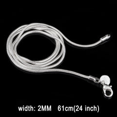 2MM Personality Fashion Silver Plated Snake Bone Chain(Silver length:24 inch), length:24 inch - Zen Craft