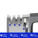 4 in 1 Stainless Steel Knife Sharpener Four Section Hand-held Quick Sharpening Tool with Non Slip Handle, 4 in 1 (Black), 4 in 1 (Red)