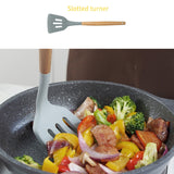Silicone Wood Handle Leak Shovel Heat-resistant Cooking Shovel Kitchen Tools, Leak Shovel
