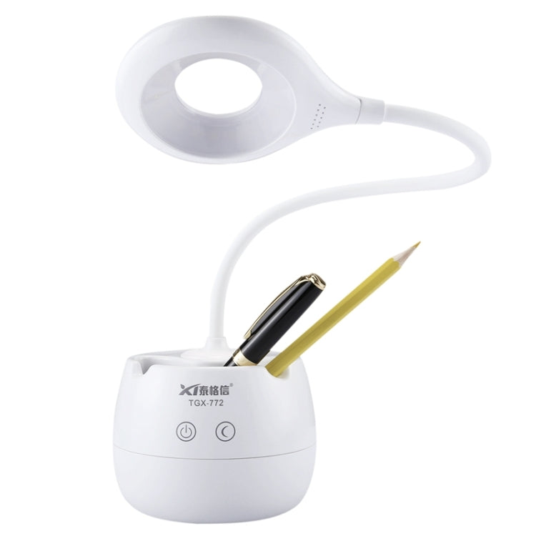 28 LEDs Flexible Goose Neck Hollow Ring Design Eye Protection Light with Pen Holder / Small Night Light Function, TGX-772