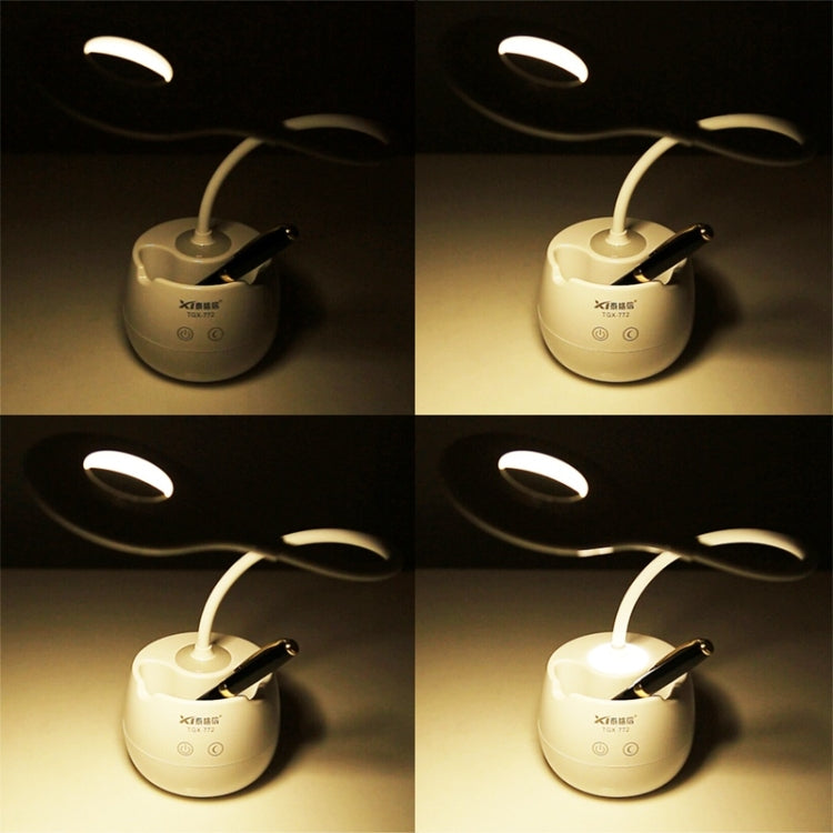 28 LEDs Flexible Goose Neck Hollow Ring Design Eye Protection Light with Pen Holder / Small Night Light Function, TGX-772