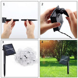 50 LEDs Bubble Ball Outdoor Garden Waterproof Christmas Spring Festival Decoration Solar Lamp String