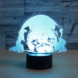 Prostrated Dog Shape 3D Colorful LED Vision Light Table Lamp, Charging Touch Version, Charging Touch Version