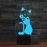 Cat Shape 3D Colorful LED Vision Light Table Lamp, 16 Colors Remote Control Version, 16 Colors Remote Control Version