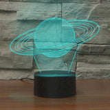 Saturn Shape 3D Colorful LED Vision Light Table Lamp, USB & Battery Version, USB & Battery Version