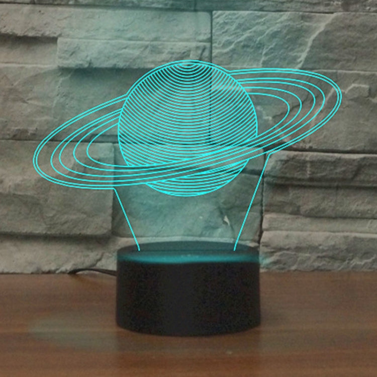 Saturn Shape 3D Colorful LED Vision Light Table Lamp, USB & Battery Version, USB & Battery Version