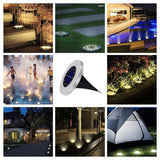 2 PCS 10 LEDs Solar Powered Buried Light Under Ground Lamp IP65 Waterproof Outdoor Garden Street Light, 10 LEDs