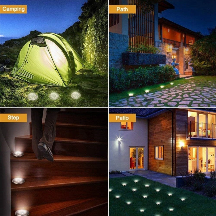 2 PCS 10 LEDs Solar Powered Buried Light Under Ground Lamp IP65 Waterproof Outdoor Garden Street Light, 10 LEDs