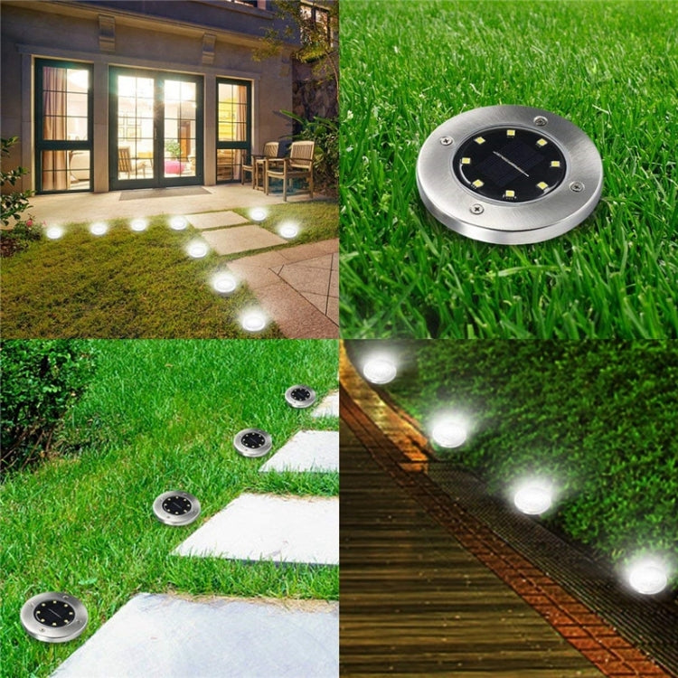 2 PCS 12 LEDs Solar Powered Buried Light Under Ground Lamp IP65 Waterproof Outdoor Garden Street Light, 12 LEDs