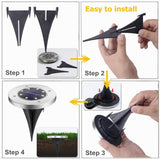 2 PCS 12 LEDs Solar Powered Buried Light Under Ground Lamp IP65 Waterproof Outdoor Garden Street Light, 12 LEDs