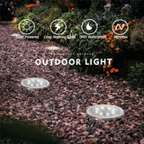 2 PCS 12 LEDs Solar Powered Buried Light Under Ground Lamp IP65 Waterproof Outdoor Garden Street Light, 12 LEDs