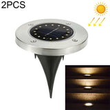 2 PCS 16 LEDs Solar Powered Buried Light Under Ground Lamp IP65 Waterproof Outdoor Garden Street Light, 16 LEDs 16 LEDs Warm White