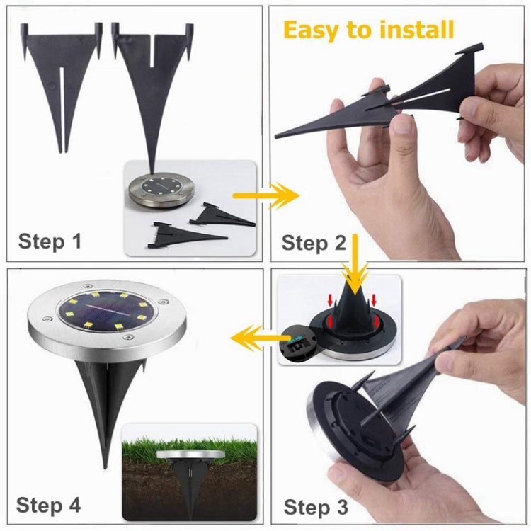 2 PCS 16 LEDs Solar Powered Buried Light Under Ground Lamp IP65 Waterproof Outdoor Garden Street Light, 16 LEDs