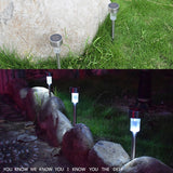 10 PCS Solar Energy Outdoor Lawn Lamp Stainless Steel IP65 Waterproof LED Decorative Garden Light