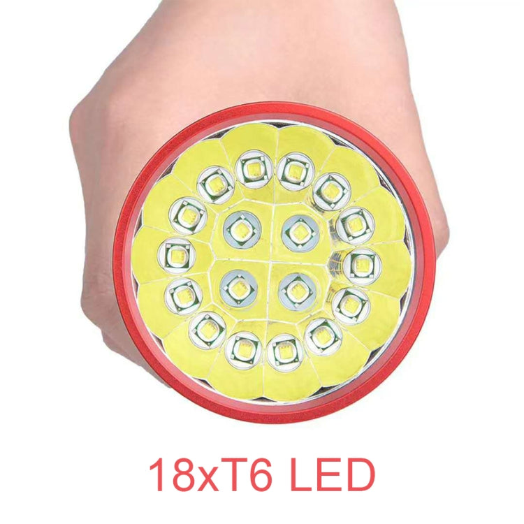 3 Gears, DB18 18xT6, Luminous Flux: 5400lm LED Flashlight, Without Battery
