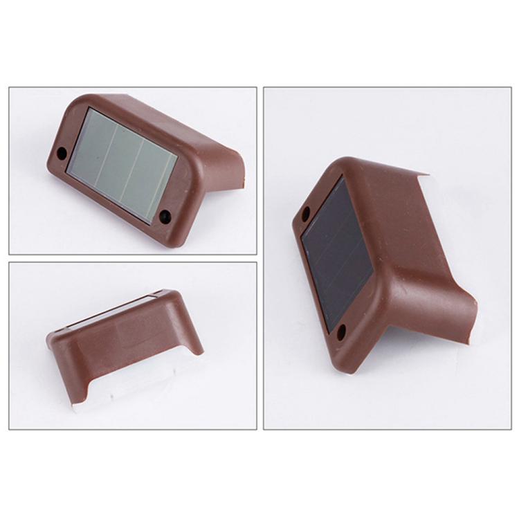 12 PCS Solar Powered LED Outdoor Stairway Light IP65 Waterproof Garden Lamp, Warm White Light, 12 PCS Brown, 12 PCS Black