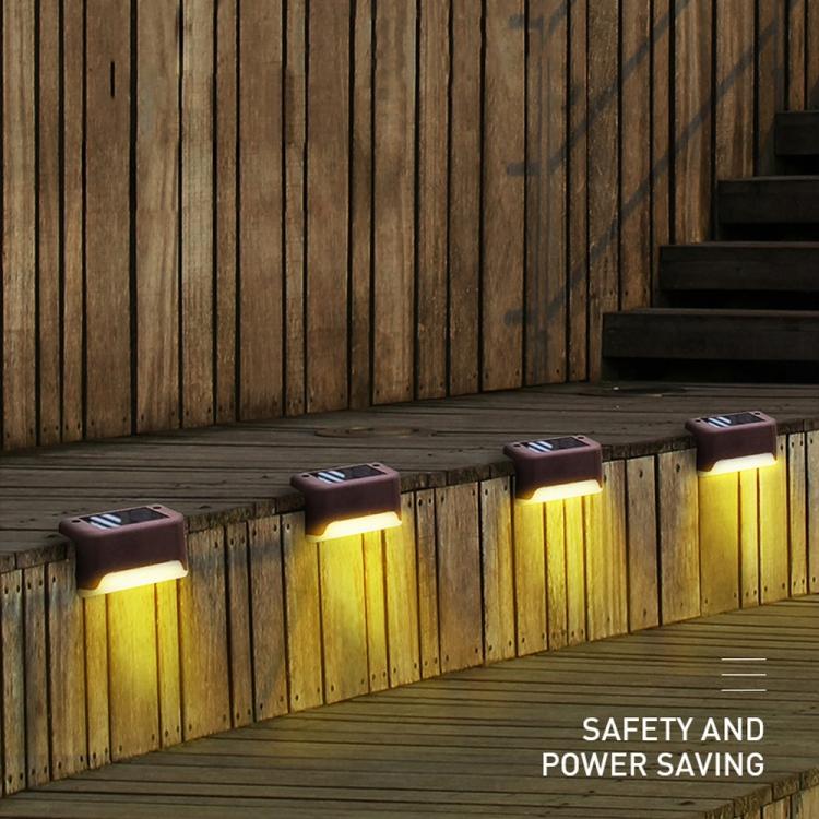 12 PCS Solar Powered LED Outdoor Stairway Light IP65 Waterproof Garden Lamp, Warm White Light, 12 PCS Brown, 12 PCS Black