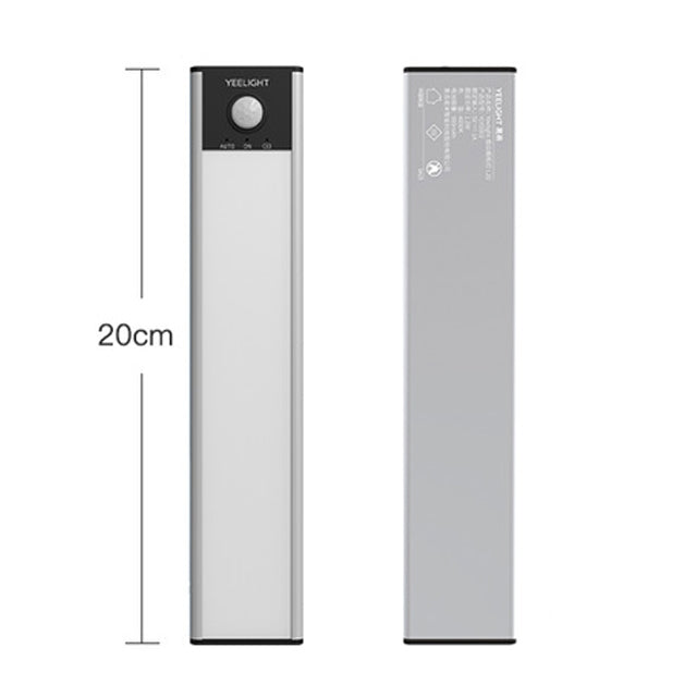 20cm Original Xiaomi Youpin YEELIGHT LED Smart Human Motion Sensor Light Bar Rechargeable Wardrobe Cabinet Corridor Wall Lamps, 20cm 20cm Silver