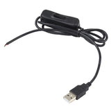 USB Electrical Connector Power Cable for LED Light Bar, with Switch, Cable Length: 1m Black
