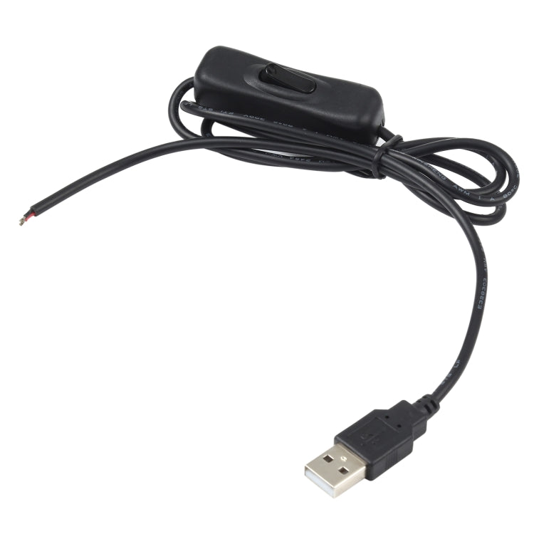 USB Electrical Connector Power Cable for LED Light Bar, with Switch, Cable Length: 1m Black