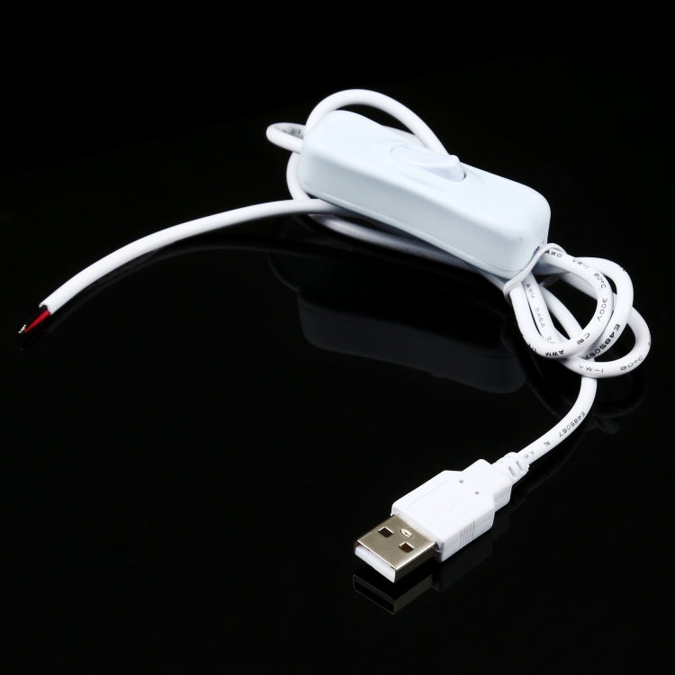 USB Electrical Connector Power Cable for LED Light Bar, with Switch, Cable Length: 1m White