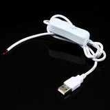USB Electrical Connector Power Cable for LED Light Bar, with Switch, Cable Length: 1m White