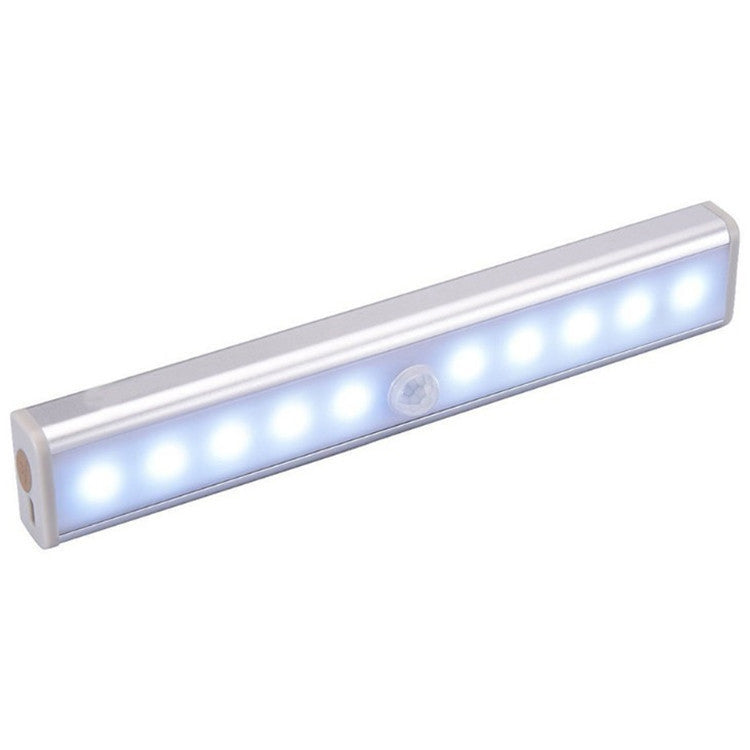 1.8W 10 LEDs White Light Wide Screen Intelligent Human Body Sensor Light LED Corridor Cabinet Light, Battery Version, 1.8W 10 LEDs White (Battery Version)