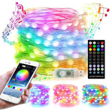 Christmas Decoration USB Copper Wire String Light Remote Controller & Bluetooth Mobile APP Control, Length: 20m 200 LEDs, Remote Controller & APP Control, Length: 20m 200 LEDs