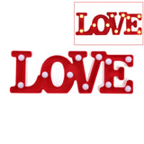 2 x AA Batteries Powered Party Festival Table Wedding Lamp Night Light, LOVE(Red), LOVE(White) LOVE(Red) Red