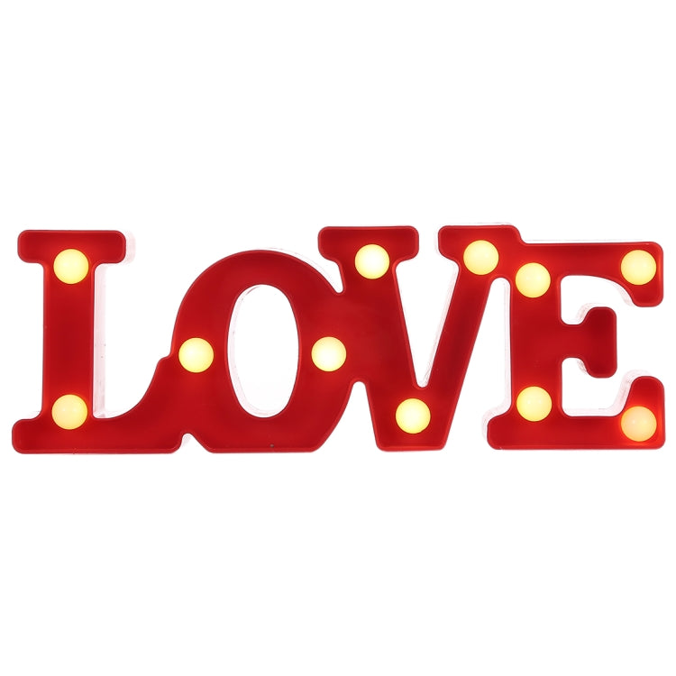 2 x AA Batteries Powered Party Festival Table Wedding Lamp Night Light, LOVE(Red), LOVE(White)