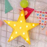 2 x AA Batteries Powered Party Festival Table Wedding Lamp Night Light, Pentagram(Blue), Pentagram(White), Pentagram(Yellow) Pentagram(Yellow) Yellow