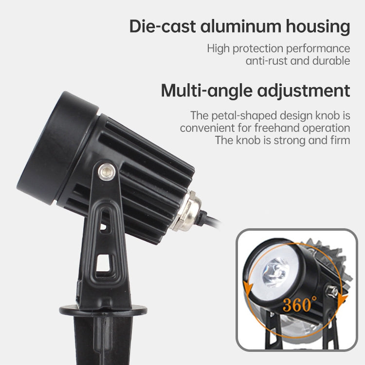 3W One for Three Solar Spotlight Outdoor IP65 Waterproof Light Control Induction Lawn Lamp, Luminous Flux: 300-400lm (RGB Cyclic Fixation), One for Three