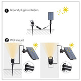 3W One for Three Solar Spotlight Outdoor IP65 Waterproof Light Control Induction Lawn Lamp, Luminous Flux: 300-400lm (RGB Cyclic Fixation), One for Three