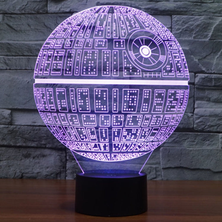 7 Colour Discoloration Creative Visual Stereo Lamp Desk Lamp Night Light, Death Star Style