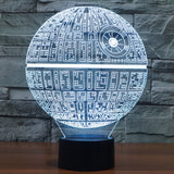 7 Colour Discoloration Creative Visual Stereo Lamp Desk Lamp Night Light, Death Star Style