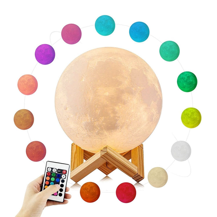 USB Charging 16-Color Dimming LED Night Light with Remote Control & Wooden Holder Default Title