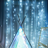 300 LEDs Curtain String Light with End Joint & Multi-function Controller & Memory Waterproof, US Plug, AC 110V, White Light US Plug, Warm White US Plug