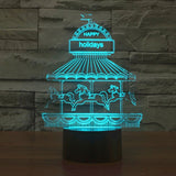 7 Color Discoloration Creative Visual Stereo Lamp Desk Lamp Night Light, Amusement Park Style