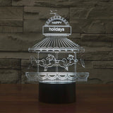 7 Color Discoloration Creative Visual Stereo Lamp Desk Lamp Night Light, Amusement Park Style